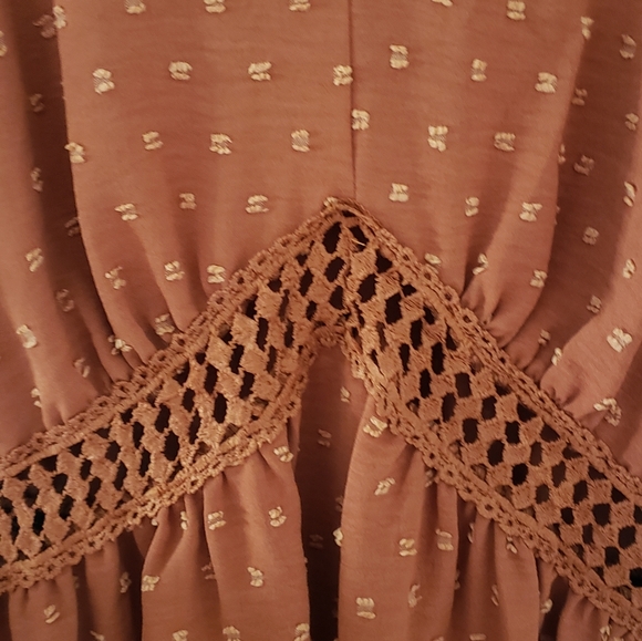 Rust v neck dress - Picture 3 of 3